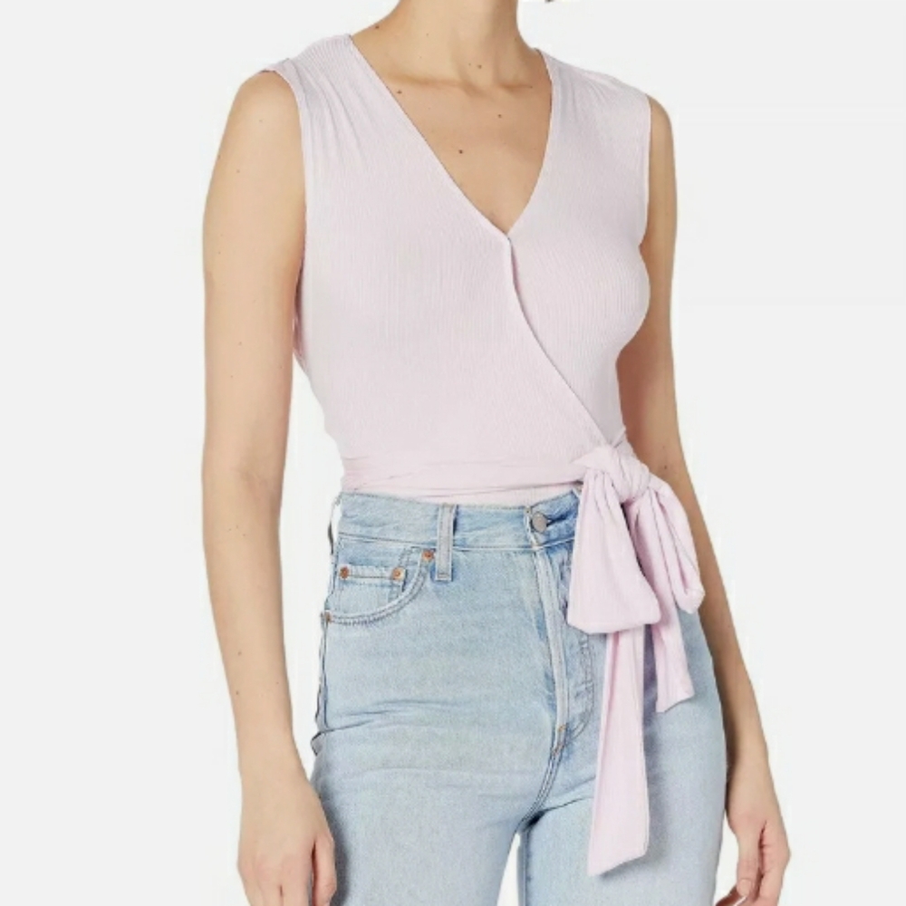 Bcbgeneration Soft Pink Ribbed Open Back Bodysuit… - image 3